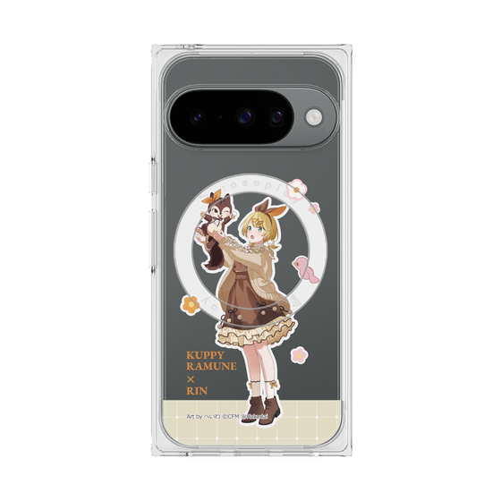 Premium Square Case with Pixelsnap［ Hatsune Miku × Kuppy Ramune - Kagamine Rin × Ram - Full-body Illustration 2 ］