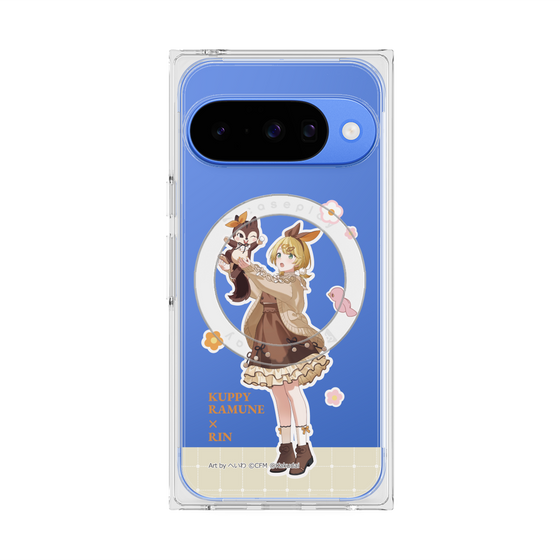 Premium Square Case with Pixelsnap［ Hatsune Miku × Kuppy Ramune - Kagamine Rin × Ram - Full-body Illustration 2 ］