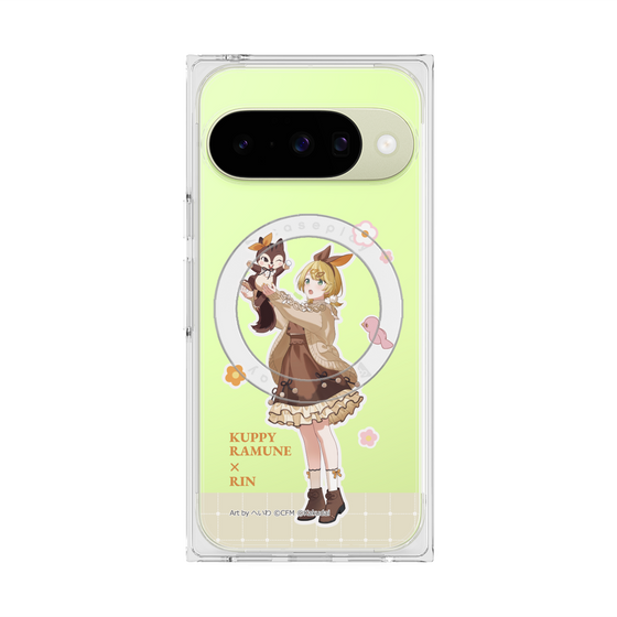 Premium Square Case with Pixelsnap［ Hatsune Miku × Kuppy Ramune - Kagamine Rin × Ram - Full-body Illustration 2 ］