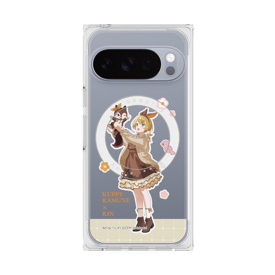 Premium Square Case with Pixelsnap［ Hatsune Miku × Kuppy Ramune - Kagamine Rin × Ram - Full-body Illustration 2 ］