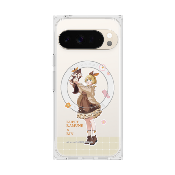 Premium Square Case with Pixelsnap［ Hatsune Miku × Kuppy Ramune - Kagamine Rin × Ram - Full-body Illustration 2 ］
