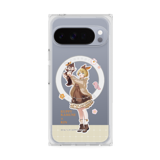 Premium Square Case with Pixelsnap［ Hatsune Miku × Kuppy Ramune - Kagamine Rin × Ram - Full-body Illustration 2 ］