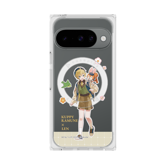 Premium Square Case with Pixelsnap［ Hatsune Miku × Kuppy Ramune - Kagamine Len × Kuppy - Full-body Illustration 2 ］