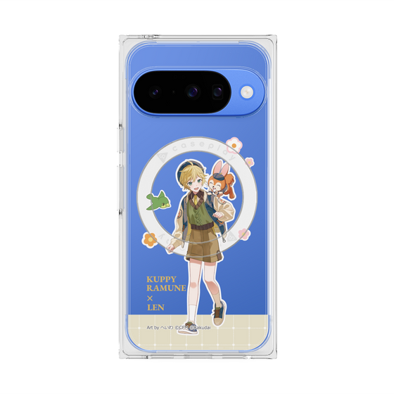 Premium Square Case with Pixelsnap［ Hatsune Miku × Kuppy Ramune - Kagamine Len × Kuppy - Full-body Illustration 2 ］