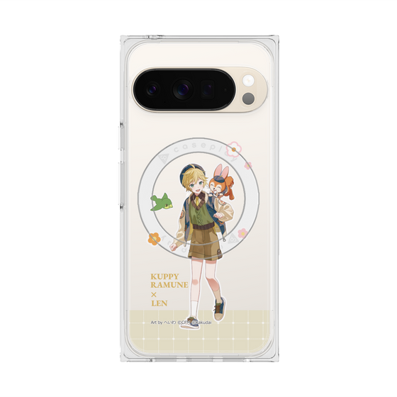 Premium Square Case with Pixelsnap［ Hatsune Miku × Kuppy Ramune - Kagamine Len × Kuppy - Full-body Illustration 2 ］