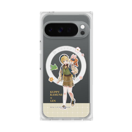 Premium Square Case with Pixelsnap［ Hatsune Miku × Kuppy Ramune - Kagamine Len × Kuppy - Full-body Illustration 2 ］
