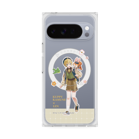 Premium Square Case with Pixelsnap［ Hatsune Miku × Kuppy Ramune - Kagamine Len × Kuppy - Full-body Illustration 2 ］
