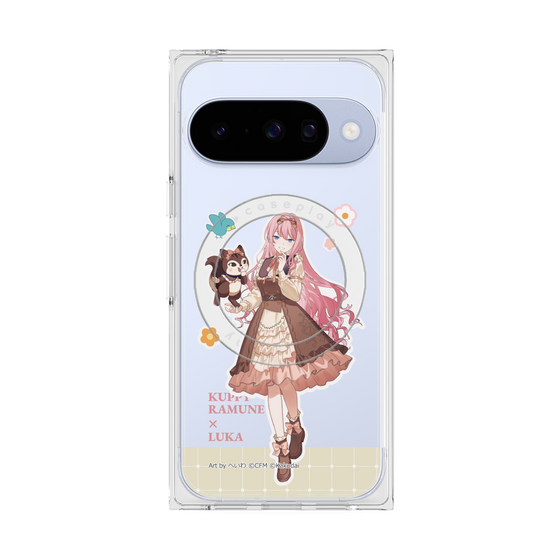 Premium Square Case with Pixelsnap［ Hatsune Miku × Kuppy Ramune - Megurine Luka × Ram - Full-body Illustration 2 ］