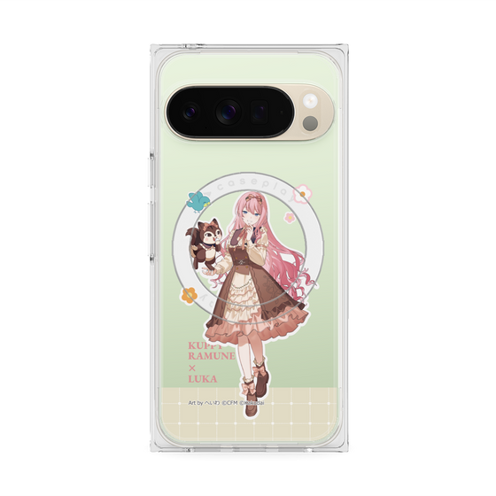 Premium Square Case with Pixelsnap［ Hatsune Miku × Kuppy Ramune - Megurine Luka × Ram - Full-body Illustration 2 ］