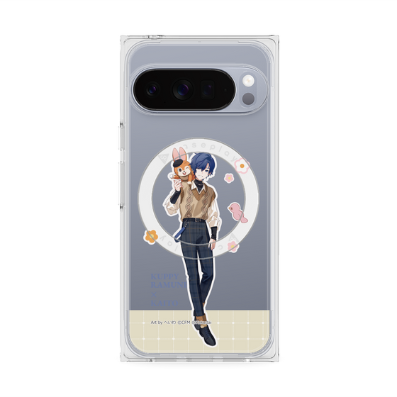 Premium Square Case with Pixelsnap［ Hatsune Miku × Kuppy Ramune - KAITO × Kuppy - Full-body Illustration 2 ］