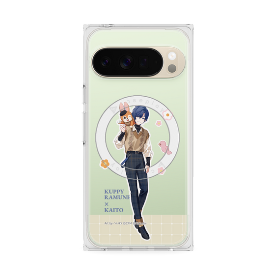 Premium Square Case with Pixelsnap［ Hatsune Miku × Kuppy Ramune - KAITO × Kuppy - Full-body Illustration 2 ］