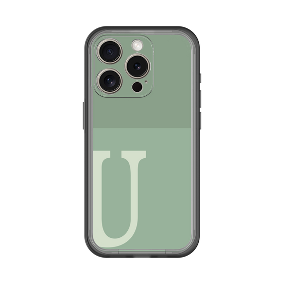 Slim Protection Premium Case［ オリジナル - initial two tone - U green ］