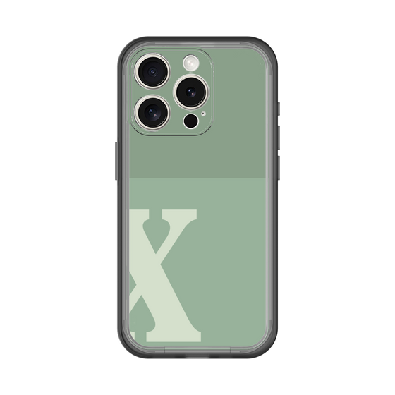 Slim Protection Premium Case［ オリジナル - initial two tone - X green ］
