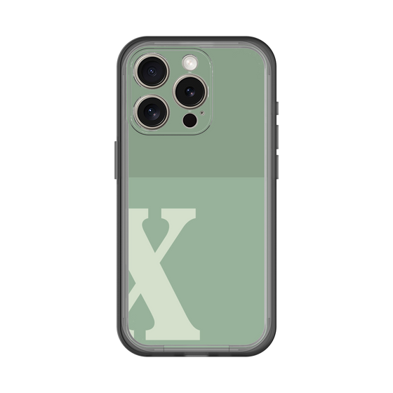 Slim Protection Premium Case［ オリジナル - initial two tone - X green ］