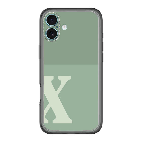 Slim Protection Premium Case［ オリジナル - initial two tone - X green ］