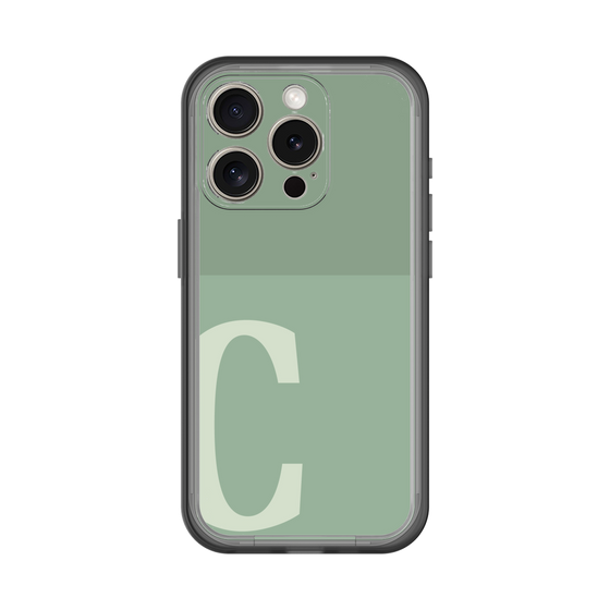 Slim Protection Premium Case［ オリジナル - initial two tone - C green ］