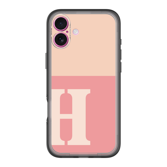 Slim Protection Premium Case［ オリジナル - initial two tone - H pink ］