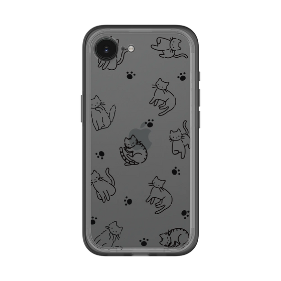 Slim Protection Premium Case［ Original - CASEPLAY Cat All-over Pattern - black ］