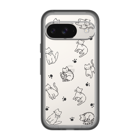 Slim Protection Premium Case［ オリジナル - CASEPLAYネコ総柄 - black ］