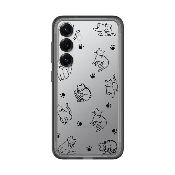 Slim Protection Premium Case［ Original - CASEPLAY Cat All-over Pattern - black ］