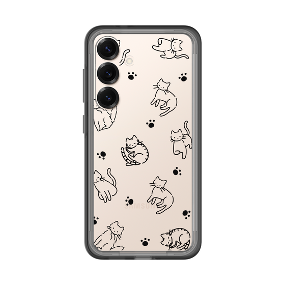 Slim Protection Premium Case［ Original - CASEPLAY Cat All-over Pattern - black ］
