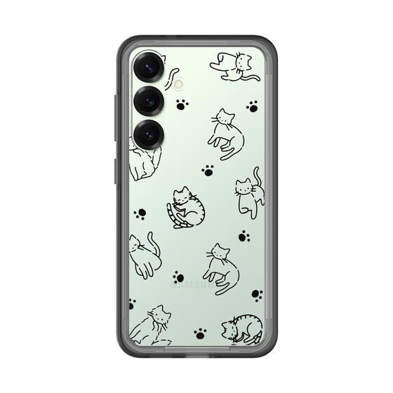Slim Protection Premium Case［ Original - CASEPLAY Cat All-over Pattern - black ］