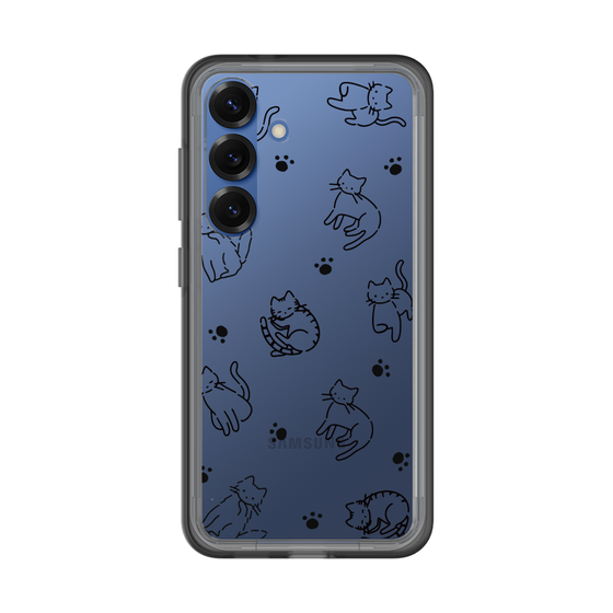 Slim Protection Premium Case［ Original - CASEPLAY Cat All-over Pattern - black ］