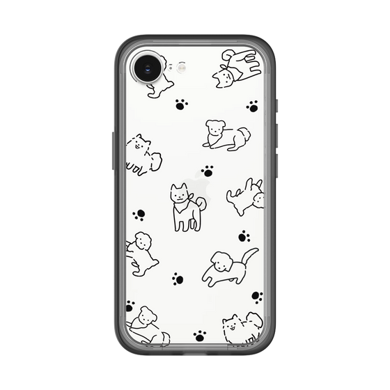 Slim Protection Premium Case［ Original - CASEPLAY Dog All-over Pattern - black ］