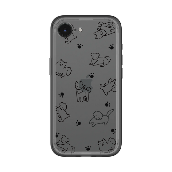 Slim Protection Premium Case［ Original - CASEPLAY Dog All-over Pattern - black ］