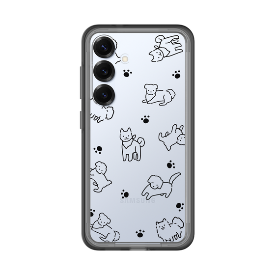 Slim Protection Premium Case［ Original - CASEPLAY Dog All-over Pattern - black ］
