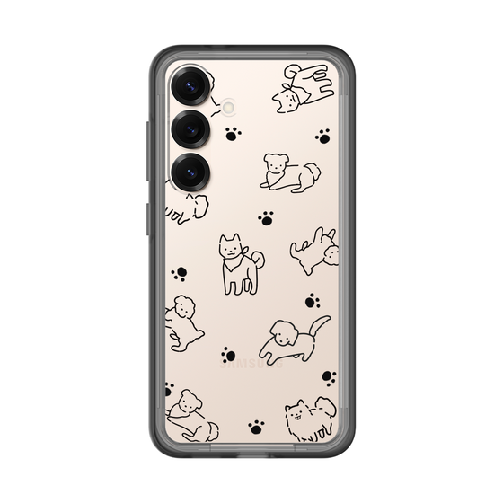Slim Protection Premium Case［ Original - CASEPLAY Dog All-over Pattern - black ］