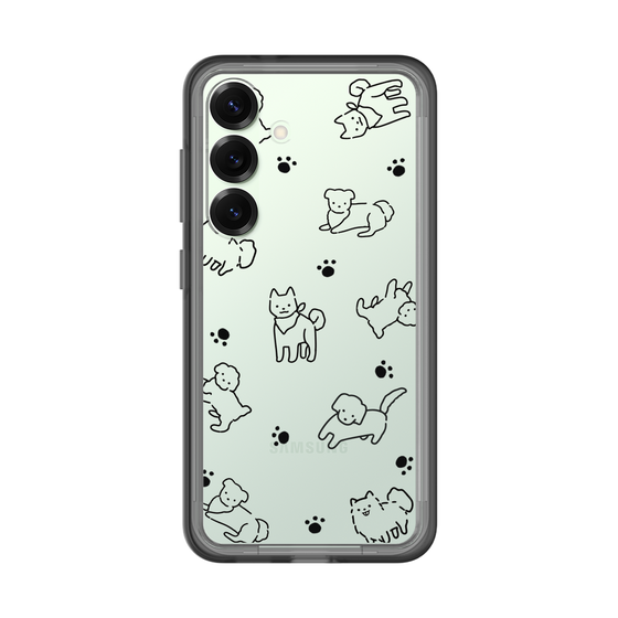 Slim Protection Premium Case［ Original - CASEPLAY Dog All-over Pattern - black ］