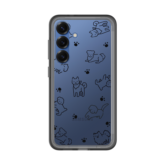 Slim Protection Premium Case［ Original - CASEPLAY Dog All-over Pattern - black ］