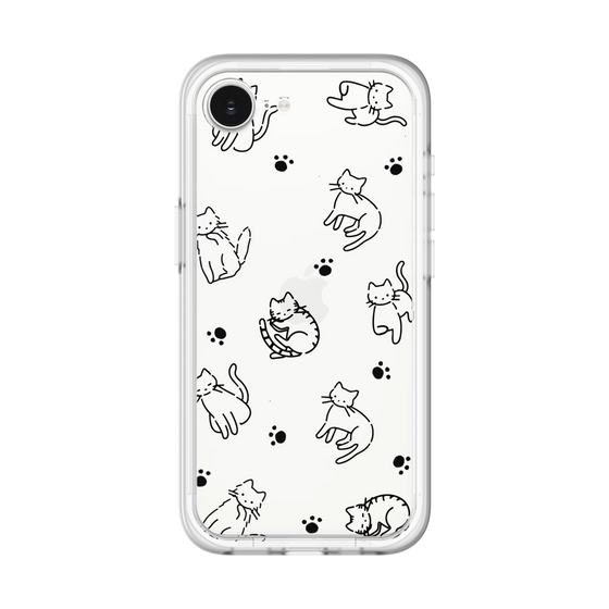 Slim Protection Premium Case［ Original - CASEPLAY Cat All-over Pattern - black ］