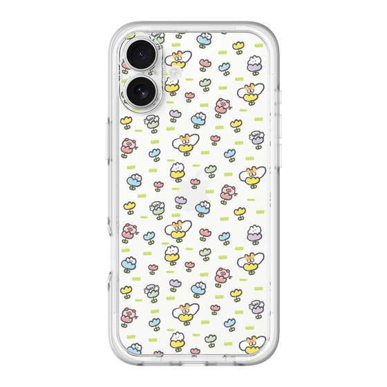 Slim Protection Premium Case［ Mokumoku-chan - Flower - All-over Pattern ］