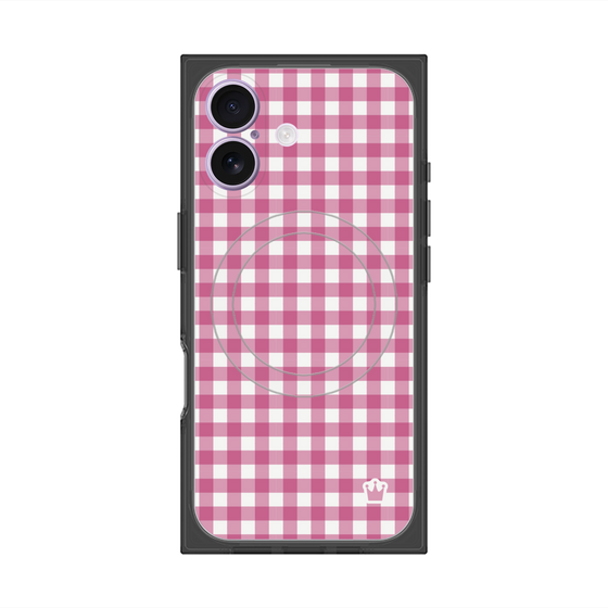 Premium Square Case with MagSafe［ Checkered Pink ］