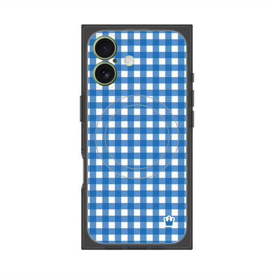 Premium Square Case with MagSafe［ Checkered Blue ］