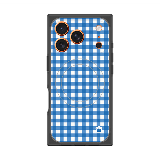 Premium Square Case with MagSafe［ Checkered Blue ］