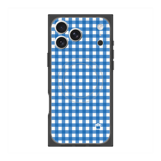 Premium Square Case with MagSafe［ Checkered Blue ］