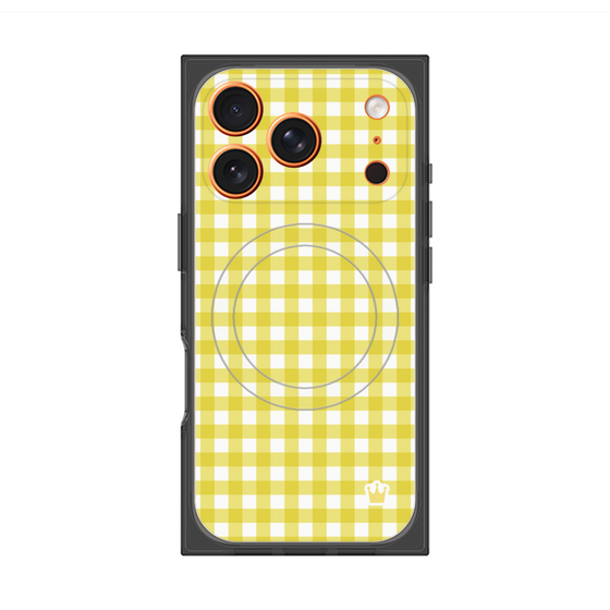 Premium Square Case with MagSafe［ Checkered Yellow ］