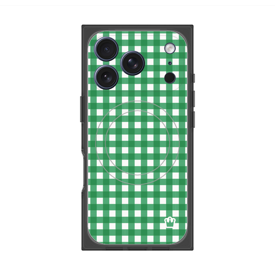 Premium Square Case with MagSafe［ Checkered Green ］