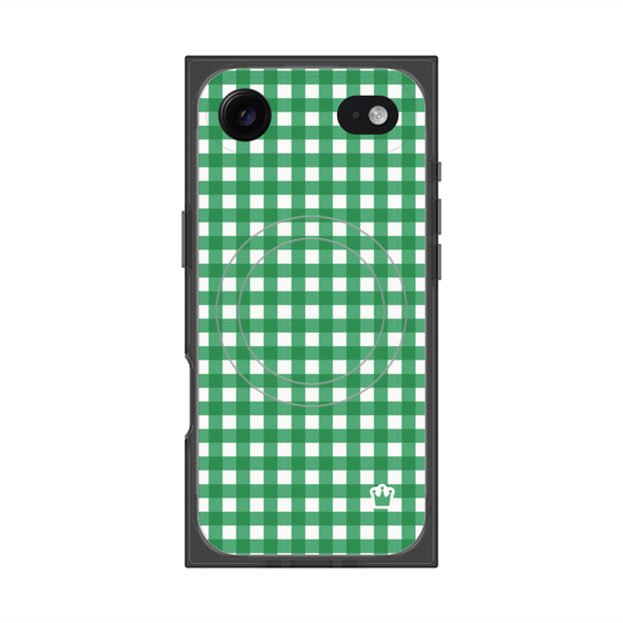 Premium Square Case with MagSafe［ Checkered Green ］