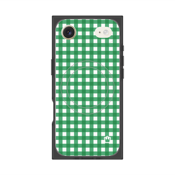 Premium Square Case with MagSafe［ Checkered Green ］