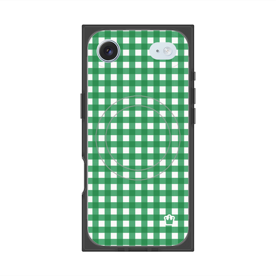 Premium Square Case with MagSafe［ Checkered Green ］