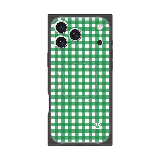 Premium Square Case with MagSafe［ Checkered Green ］