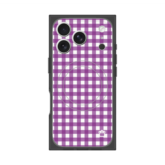 Premium Square Case with MagSafe［ Checkered Purple ］