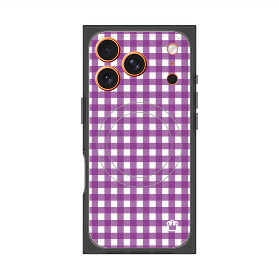 Premium Square Case with MagSafe［ Checkered Purple ］