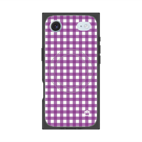 Premium Square Case with MagSafe［ Checkered Purple ］