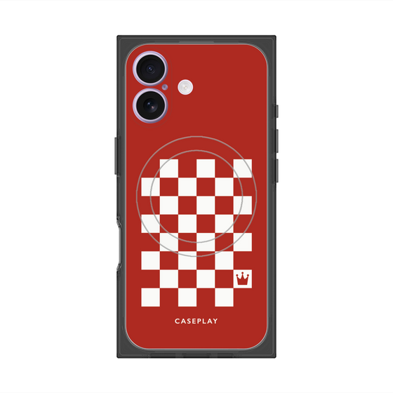 Premium Square Case with MagSafe［ Racing Checkered Flag Red ］