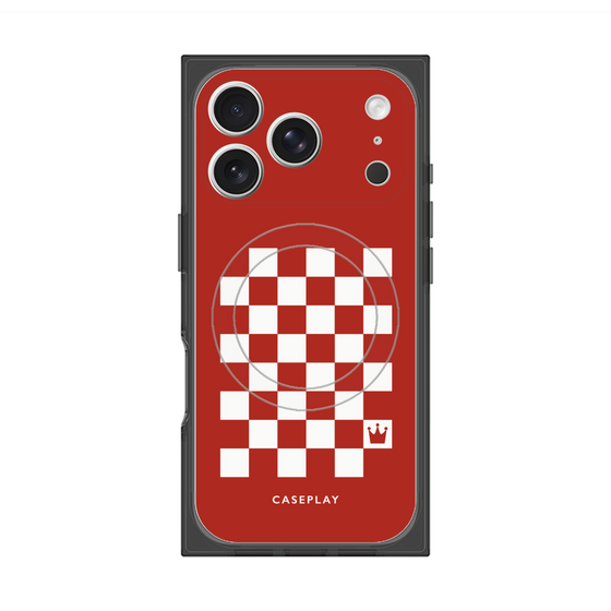 Premium Square Case with MagSafe［ Racing Checkered Flag Red ］